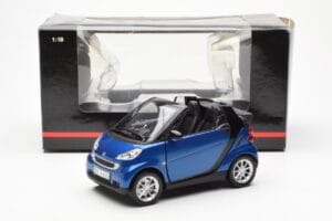 Smart Fortwo 451 Cabrio Modrý & Černý Minichamps 1:18 150036330 Kov – obrázek 8 z 8