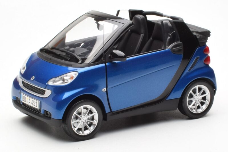 Smart Fortwo 451 Cabrio Modrý & Černý Minichamps 1:18 150036330