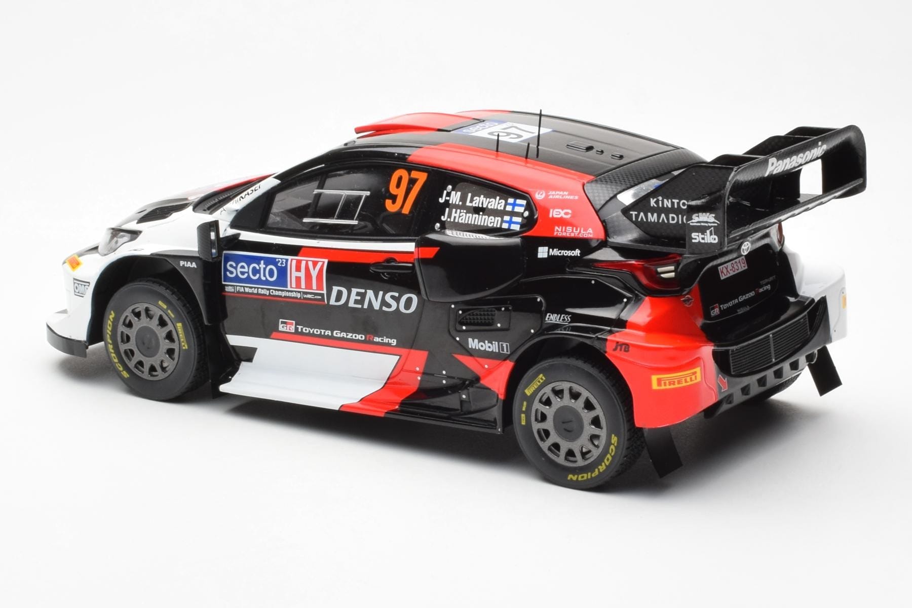 Toyota GR Yaris Rally1 #97 J-M. Latvala / J. Hanninen Rally Finland 2023 IXO 1:18 18RMC174B Kov – obrázek 5 z 6