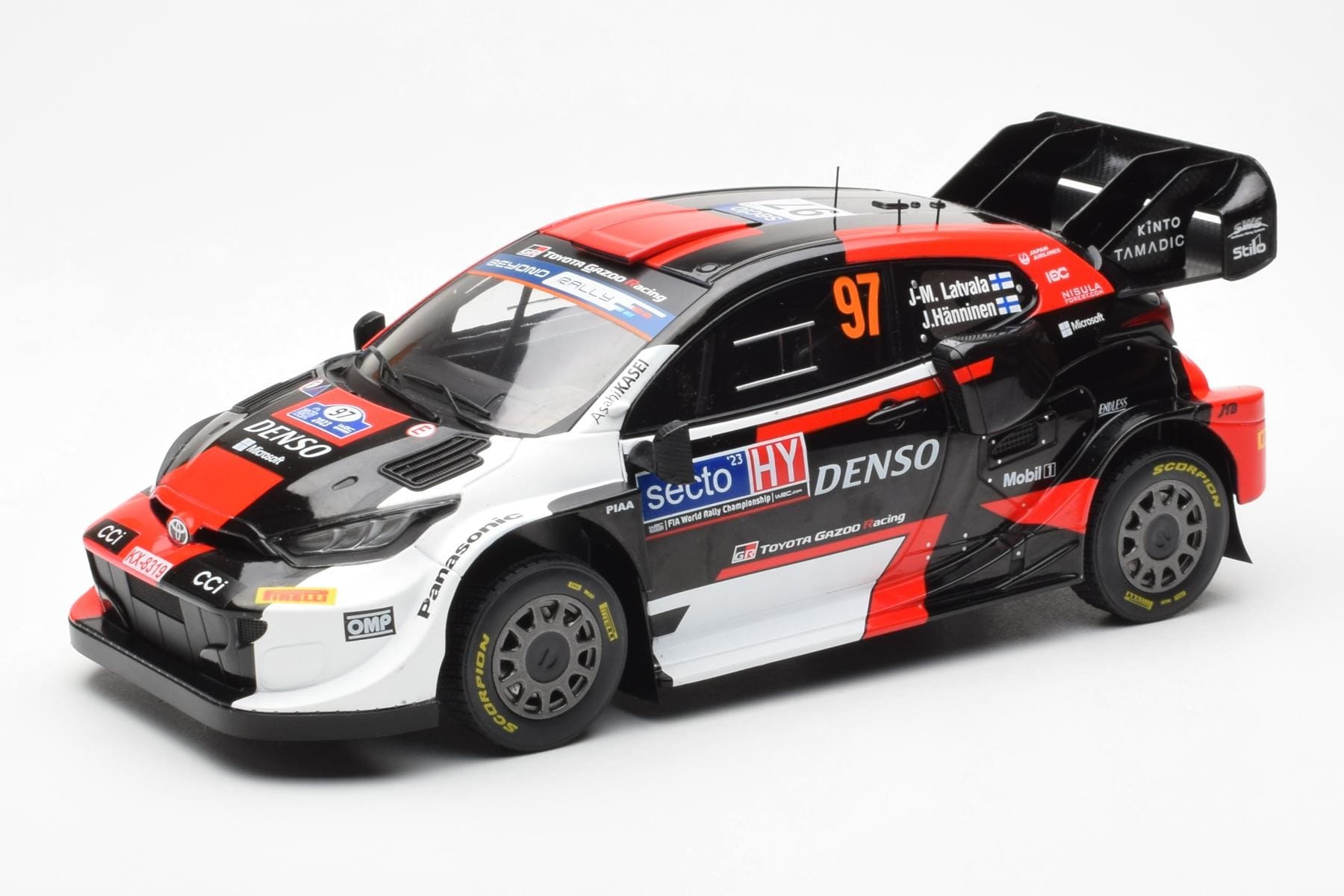 Toyota GR Yaris Rally1 #97 J-M. Latvala / J. Hanninen Rally Finland 2023 IXO 1:18 18RMC174B Kov