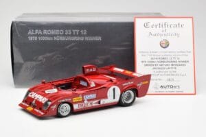 Alfa Romeo 33TT 12 #1 A. Merzario / J. Laffite 1000km Nurburgring Winner 1975 AUTOart 1:18 87505 Kov – obrázek 8 z 8