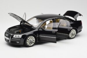 Audi A8 D3 W12 Černý Kyosho 1:18 09212BK Kov – obrázek 2 z 8