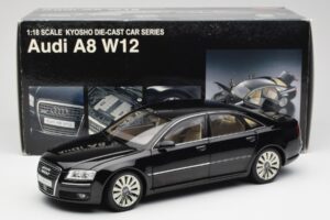 Audi A8 D3 W12 Černý Kyosho 1:18 09212BK Kov – obrázek 8 z 8
