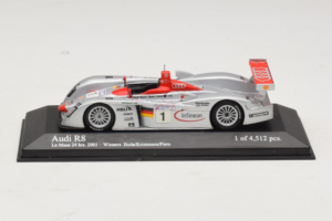 Audi R8 LMP #1 F. Biela / E. Pirro / T. Kristensen 24 Hours of Le Mans Winner 2001 Minichamps 1:43 400011201 Kov