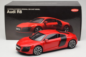 Audi R8 Červený Kyosho 1:18 09213R Kov – obrázek 8 z 8