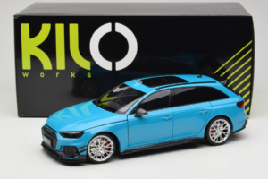 Audi RS4 B9 Avant Darwin Pro Modrý Kilo Works 1:18 KLW002303 Kov – obrázek 8 z 8