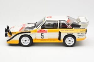 Audi Sport Quattro S1 #5 W. Rohrl / C. Geistdorfer Rally Sanremo Winner 1985 AUTOart 1:18 88503 Kompozit – obrázek 4 z 8