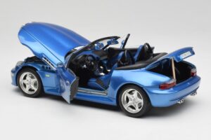 BMW Z3 E36 M Roadster Estoril Blue Bburago 1:18 3349-M1 Kov – obrázek 5 z 8