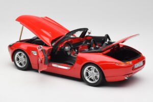 BMW Z8 E52 Roadster Jasně Červený Bburago 1:18 12032 Kov – obrázek 5 z 8