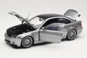 BMW M3 E46 CSL Stříbrný Kyosho 1:18 08506S Kov – obrázek 2 z 8