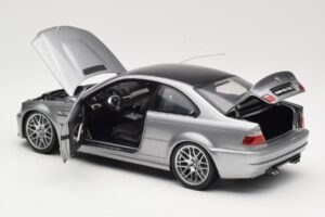 BMW M3 E46 CSL Stříbrný Kyosho 1:18 08506S Kov – obrázek 5 z 8