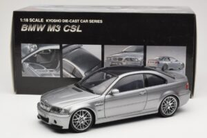 BMW M3 E46 CSL Stříbrný Kyosho 1:18 08506S Kov – obrázek 8 z 8