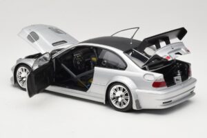 BMW M3 E46 GTR Street Stříbrný With Carbon Roof Minichamps 1:18 100012102 Kov – obrázek 5 z 8