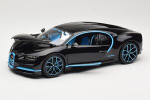 Bugatti Chiron Černý & Modrý Bburago 1:18 18-11040BK Kov – obrázek 2 z 8