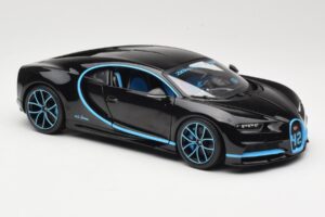 Bugatti Chiron Černý & Modrý Bburago 1:18 18-11040BK Kov – obrázek 6 z 8