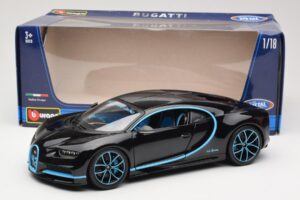 Bugatti Chiron Černý & Modrý Bburago 1:18 18-11040BK Kov – obrázek 8 z 8