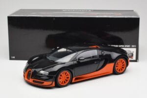 Bugatti Veyron Super Sport World Record Edition Carbon & Orange Minichamps 1:18 100110840 Kov – obrázek 8 z 8