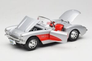 Chevrolet Corvette C1 Stříbrný Bburago 1:18 3034 Kov – obrázek 2 z 8