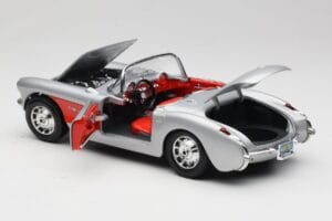 Chevrolet Corvette C1 Stříbrný Bburago 1:18 3034 Kov – obrázek 5 z 8