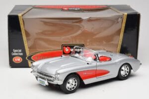 Chevrolet Corvette C1 Stříbrný Bburago 1:18 3034 Kov – obrázek 8 z 8