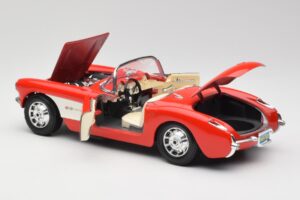 Chevrolet Corvette C1 Roadster Červený Bburago 1:18 3024 Kov – obrázek 5 z 8