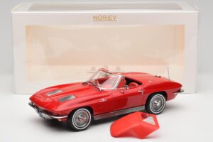 Chevrolet Corvette C2 Sting Ray Kabriolet Riverside Red Norev 1:18 189056 Kov – obrázek 6 z 6