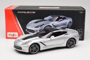 Chevrolet Corvette C7 Stříbrný Maisto 1:18 38132 Kov – obrázek 8 z 8