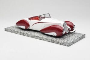 Delahaye Type 135 M Kabriolet Bílý Červený Minichamps 1:18 107116161 Pryskyřice – obrázek 4 z 6
