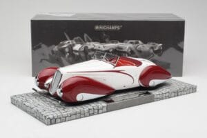 Delahaye Type 135 M Kabriolet Bílý Červený Minichamps 1:18 107116161 Pryskyřice – obrázek 6 z 6