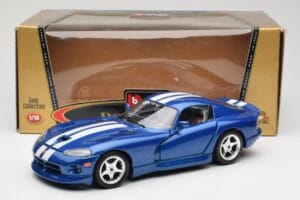 Dodge Viper GTS SR II Modrý s Bílými Pruhy Bburago 1:18 3330 Kov – obrázek 8 z 8