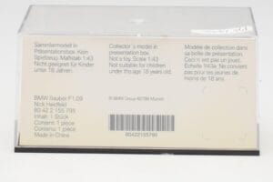 BMW Sauber F1.09 #6 N. Heidfeld F1 2009 v2 Minichamps 1:43 80422155795 Kov – obrázek 4 z 5