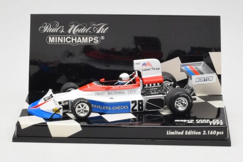 March Ford 751 #28 M. Donohue Race Car 1975 Minichamps 1:43 430750028 Kov