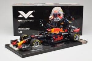 Red Bull RB16B #33 M. Verstappen France GP Winner 2021 Minichamps 1:18 113210833 Kov – obrázek 6 z 7