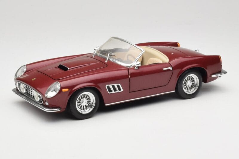 Ferrari 250 GT California Spider LWB Tmavě Červený Hot Wheels 1:18 25727 Kov