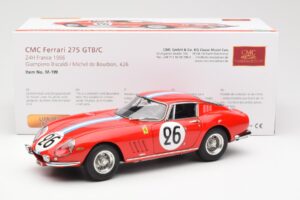 Ferrari 275 GTB Competizione #26 G. Biscaldi / A. de Bourbon Team Hugus 24 Hours of Le Mans 1966 CMC 1:18 M-199 Kov – obrázek 6 z 6
