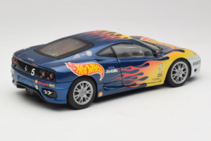 Ferrari 360 Modena Challenge #5 Hot Wheels Purple Fire Livery 1999 Bburago 1:18 29619 Kov – obrázek 3 z 8