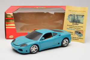 Ferrari 360 Modena Migros Limitovaná Edice 333 ks Modrý Bburago 1:18 3358-G1 Kov – obrázek 8 z 8