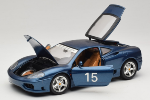 Ferrari 360 Modena #15 Limitovaná Edice Modrý Metalíza Bburago 1:18 3358-F1 Kov – obrázek 2 z 8