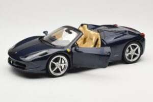 Ferrari 458 Italia Spider Dark Blue Metallic Hot Wheels 1:18 X5529 Kov – obrázek 2 z 8