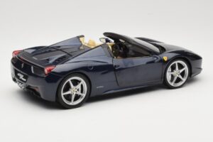 Ferrari 458 Italia Spider Dark Blue Metallic Hot Wheels 1:18 X5529 Kov – obrázek 3 z 8