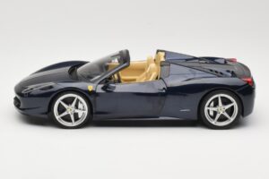 Ferrari 458 Italia Spider Dark Blue Metallic Hot Wheels 1:18 X5529 Kov – obrázek 4 z 8