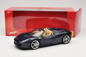 Ferrari 458 Italia Spider Dark Blue Metallic Hot Wheels 1:18 X5529 Kov – obrázek 8 z 8