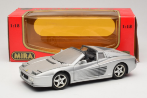 Ferrari 512TR Targa Stříbrný Mira 1:18 6175 Kov – obrázek 8 z 8