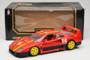 Ferrari F40 Evoluzione #14 L. Dalla Noce H&R Červený se Žlutými Koly 1992 Bburago 1:18 3042-H1 Kov – obrázek 8 z 8
