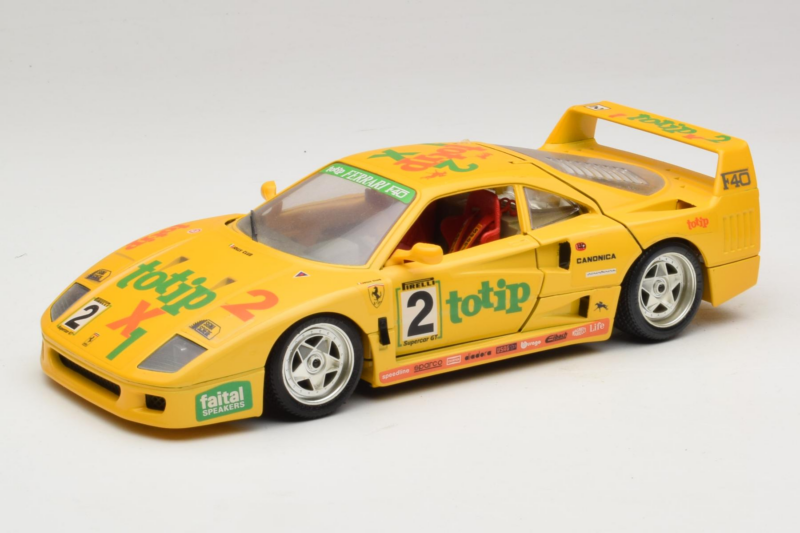 Ferrari F40 Totip Jolly Club #2 Žlutý Bburago 1:18 3332-Y1 Kov
