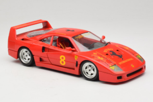 Ferrari F40 #8 Bevro International Červený 1987 Bburago 1:18 3332-P3 Kov – obrázek 6 z 8
