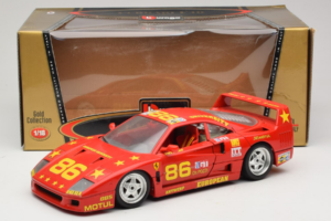 Ferrari F40 LM #86 Ch. Pozzi IMSA 24 Hours of Le Mans 1985 Červený Bburago 1:18 3332-P6 Kov – obrázek 8 z 8