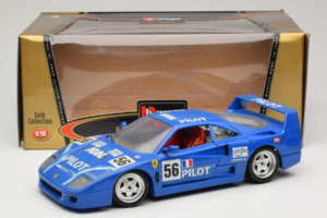 Ferrari F40 Pilot #56 Modrý Bburago 1:18 3332-BL1 Kov – obrázek 8 z 8
