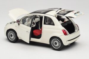 Fiat 500 Bílý Mondo Motors 1:18 500291 Kov – obrázek 5 z 8