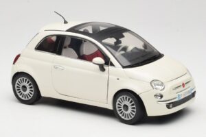 Fiat 500 Bílý Mondo Motors 1:18 500291 Kov – obrázek 6 z 8